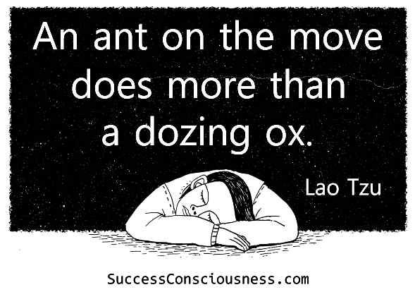An Ant on the Move Does More than a Dozing Ox - Lao Tzu